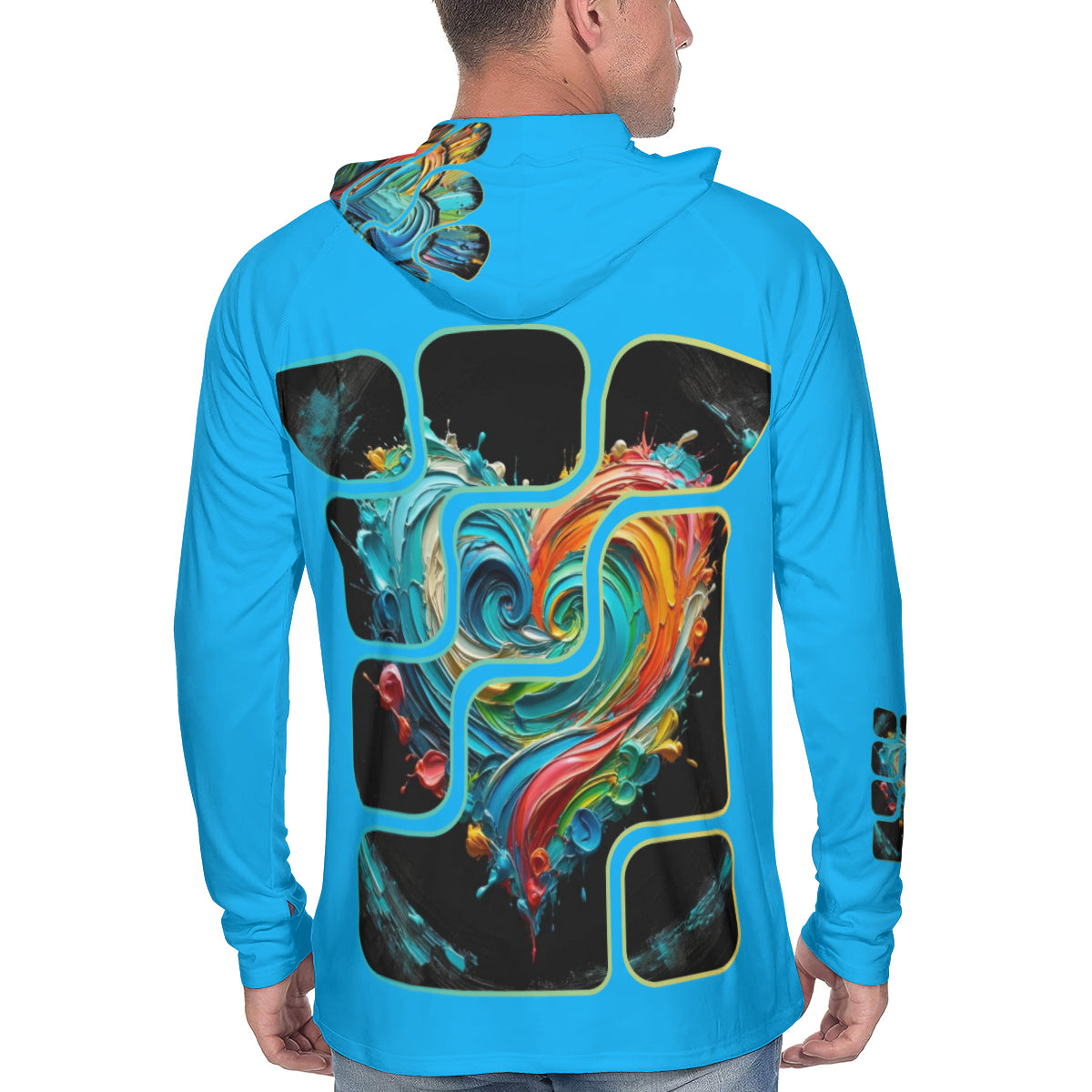 Men's Sun Protection Long Sleeve Hoodie | "Love Print"