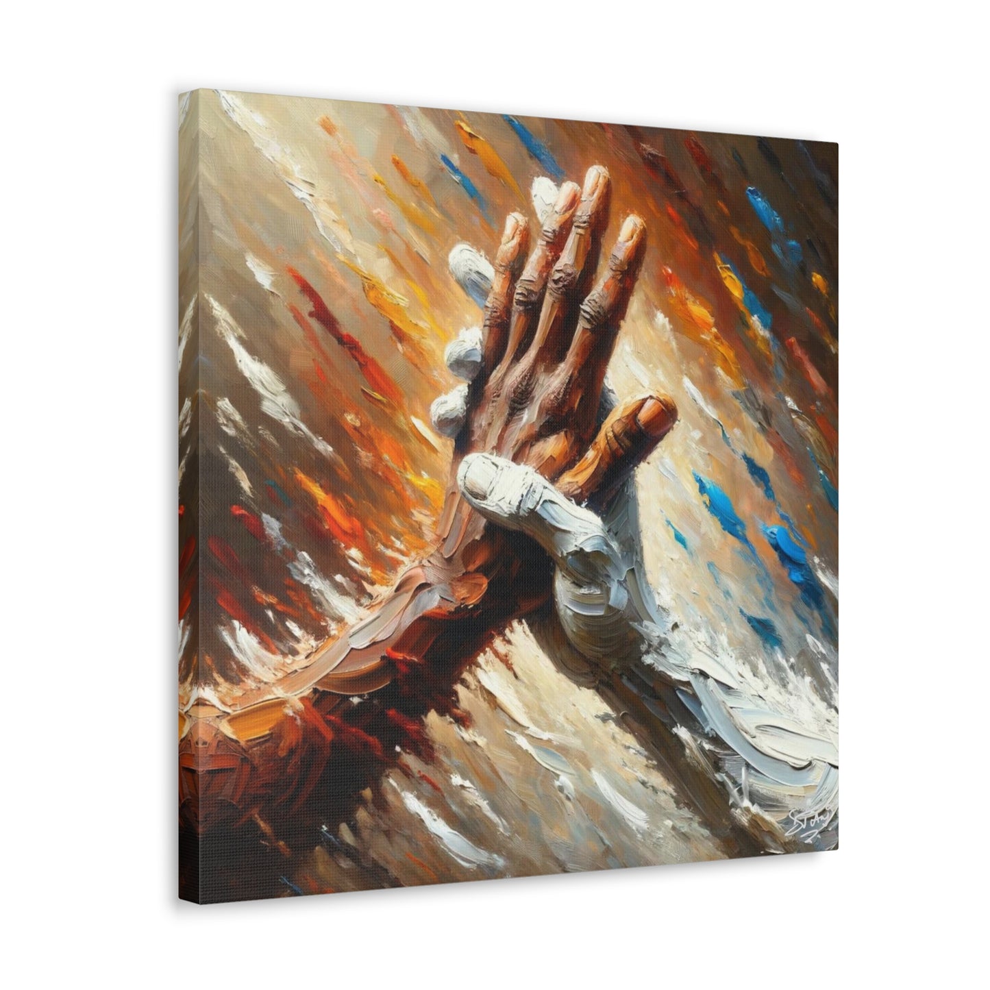 Art Print, "Unity," Oil Finish, One Love, West Indian Ethnicity, Cultural, Heritage, Semi-Abstract, Canvas Gallery Wrap