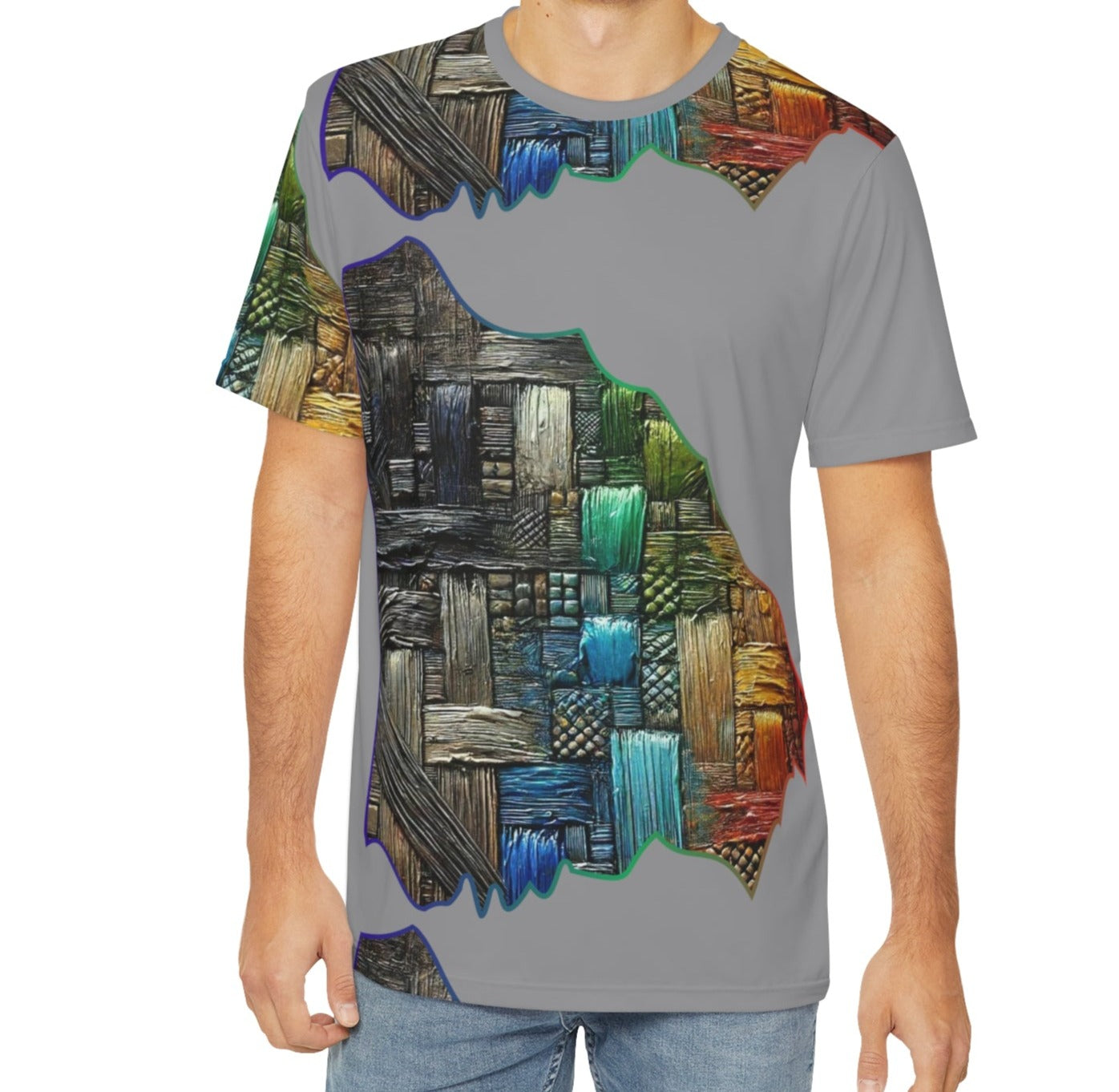 Men's Brushed Polyester Short Sleeve Tee (AOP), Heritage Print