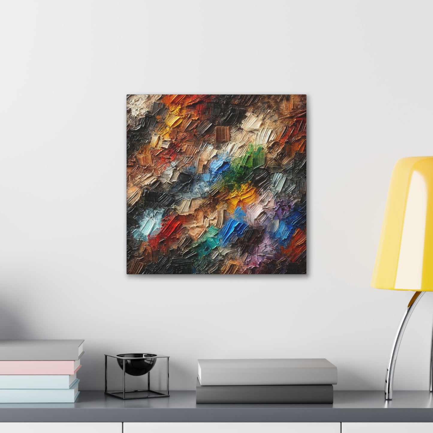 Art Print, African Print, Black Power, Abstract Oil Finish, Unity, One Love, Canvas Gallery Wrap