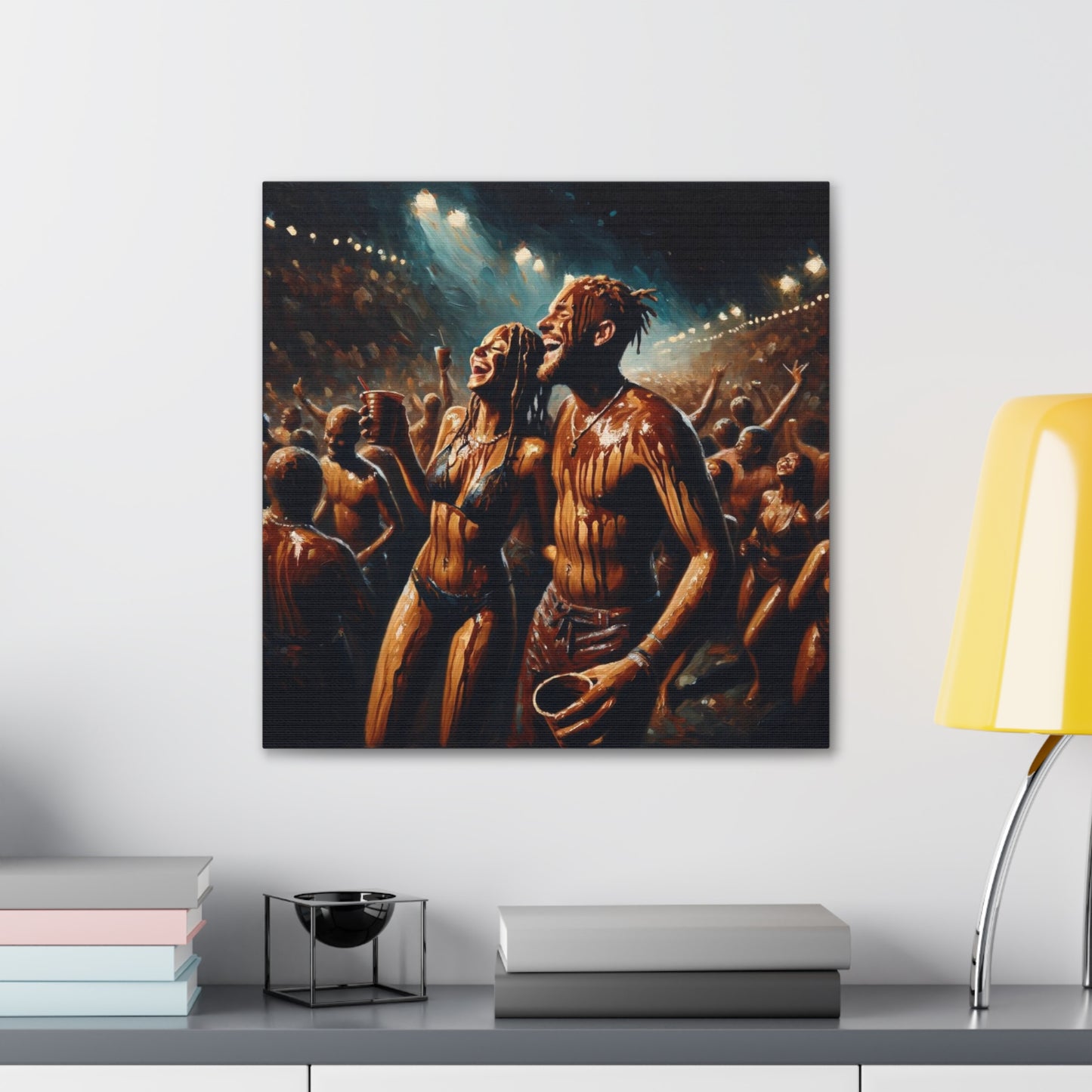 Art Print of Jouvert Morning, Afro-Caribbean Couple#9, Oil Finish, West Indian Ethnicity, Cultural, Heritage, Canvas Gallery Wraps