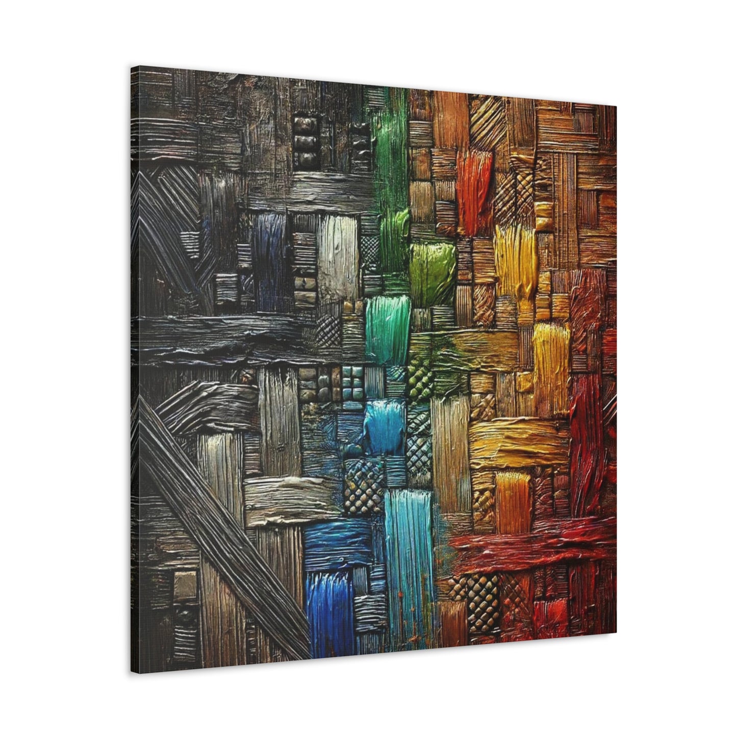 Art Print, African Print, Black Power, Abstract Oil Finish, Unity, One Love, Canvas Gallery Wrap