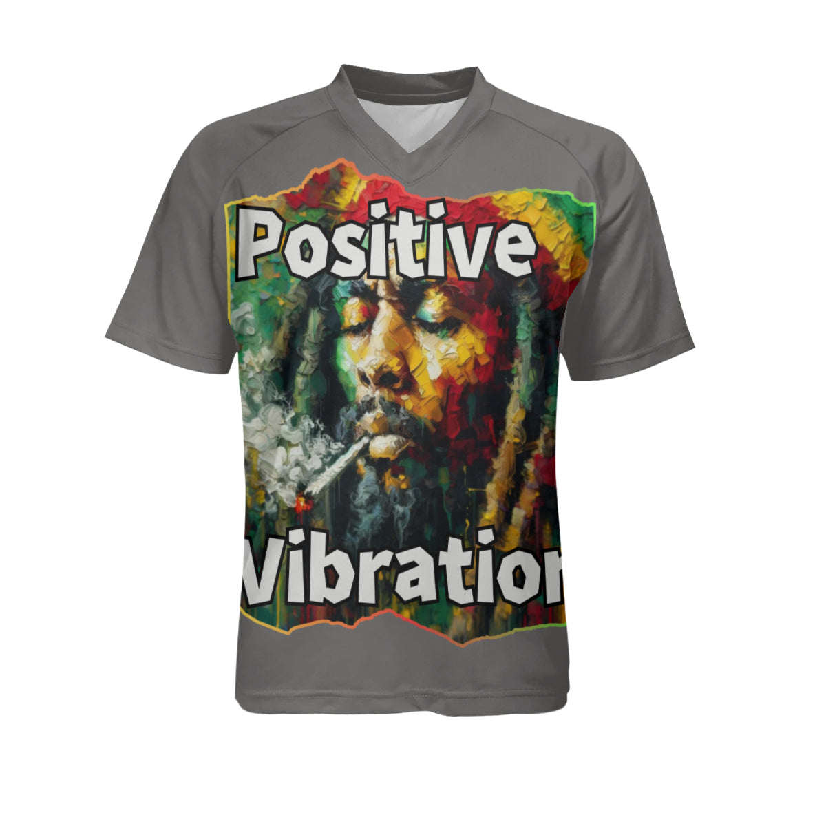 Men's V-Neck Polyester T-Shirt "Positive Vibration"