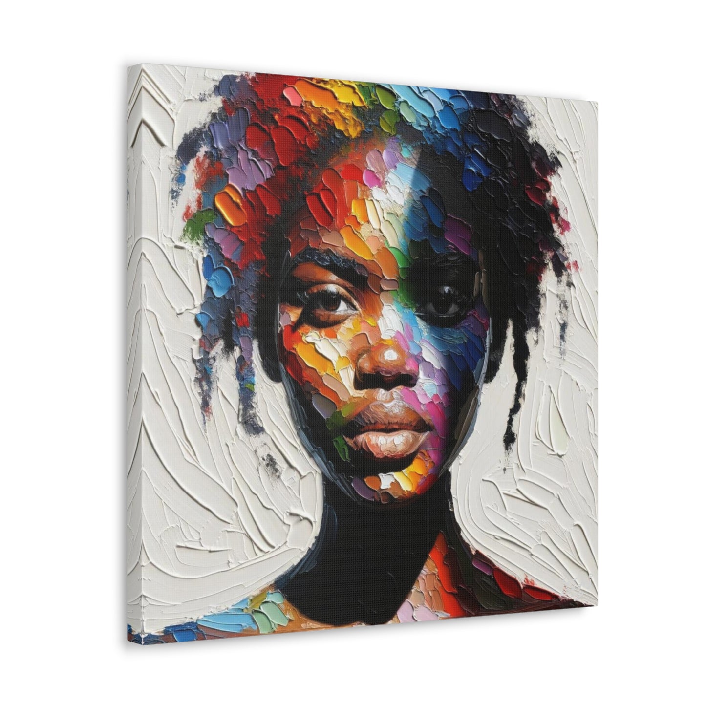 Art Print, Afro-Caribbean Woman, Oil Finish, West Indian Ethnicity, Cultural, Heritage, Semi-Abstract, Canvas Gallery Wrap