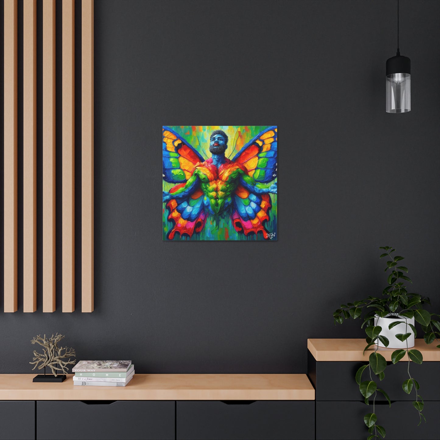 Art Print, Afro-Caribbean Man, "Resolve to Evolve," Oil Finish, West Indian Ethnicity, Cultural, Heritage, Semi-Abstract, Canvas Gallery Wrap