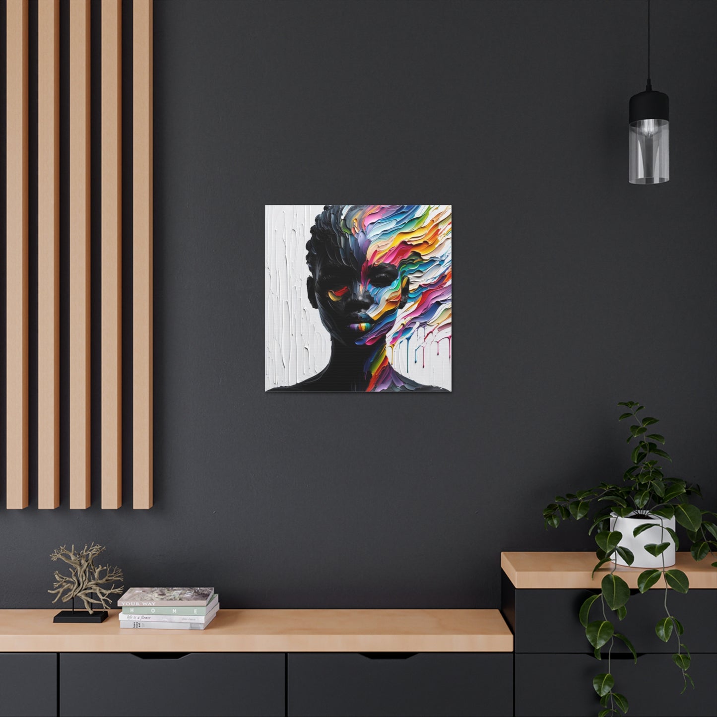 Art Print, "African Woman" Oil Finish, West Indian Ethnicity, Cultural, Heritage, Abstract, Canvas Gallery Wrap