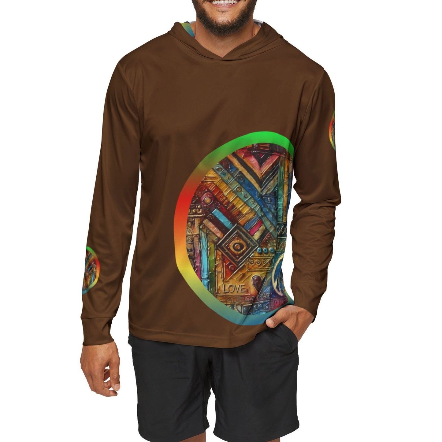 Men's Sports Warmup Hoodie (African Abstract Print)