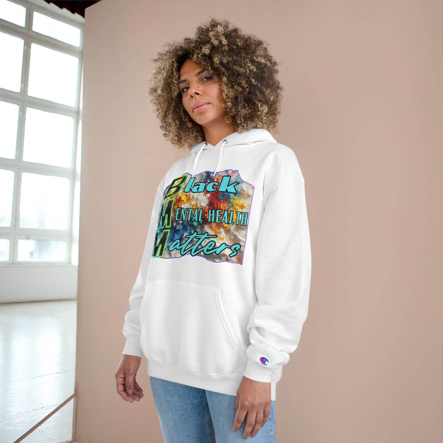 Champion Hoodie, "Black Mental Health Matters" Inclusion, Anti-Racism, Racial Justice, One Love, Unity, Diversity, Immigrant Outsiders, Caribbean Culture, FashionWithPurpose, ConsciousClothing, Cultural Identity, Black Inspiration Empowerment