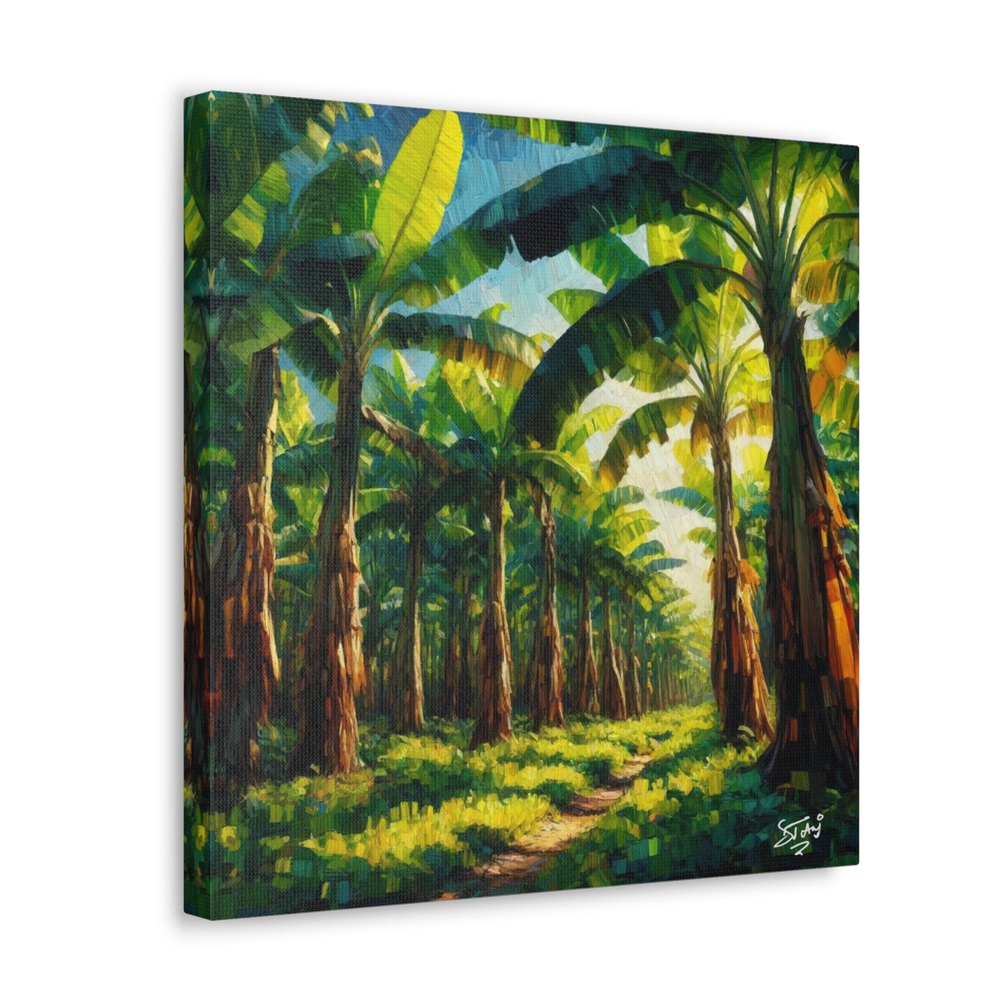 Art Print, Banana Tree Farm, Jamaica, West Indian Art, Canvas Gallery Wraps