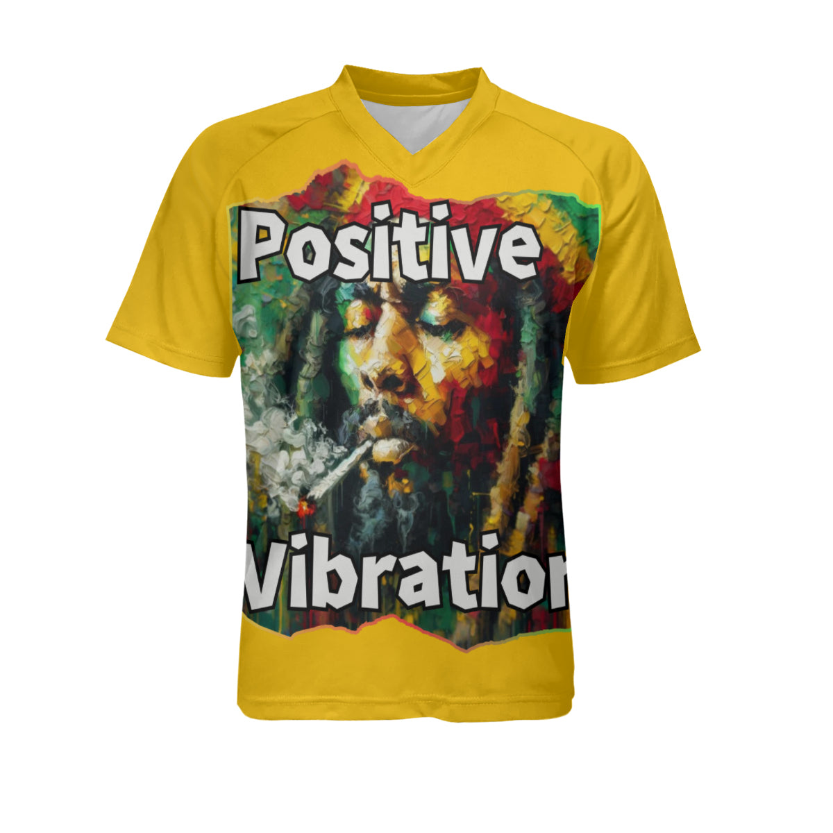 Men's V-Neck Polyester T-Shirt "Positive Vibration"