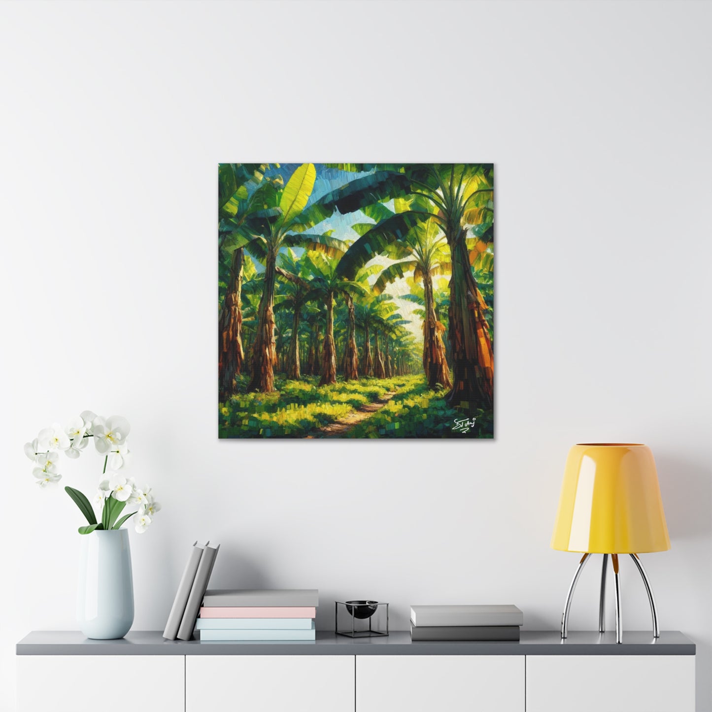 Art Print, Banana Tree Farm, Jamaica, West Indian Art, Canvas Gallery Wraps