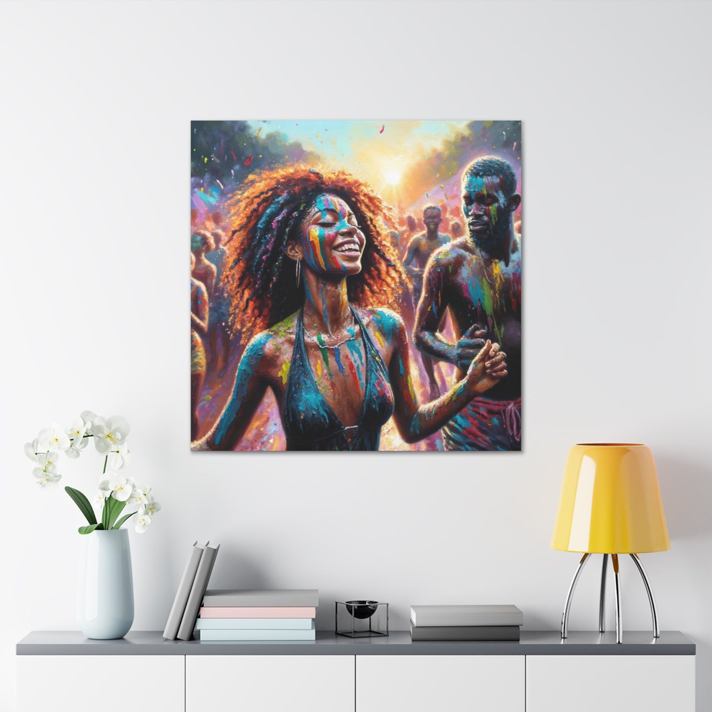 Art Print of Jouvert Morning#3, Afro-Caribbean Woman, Oil Finish, West Indian Ethnicity, Cultural, Heritage, Canvas Gallery Wraps