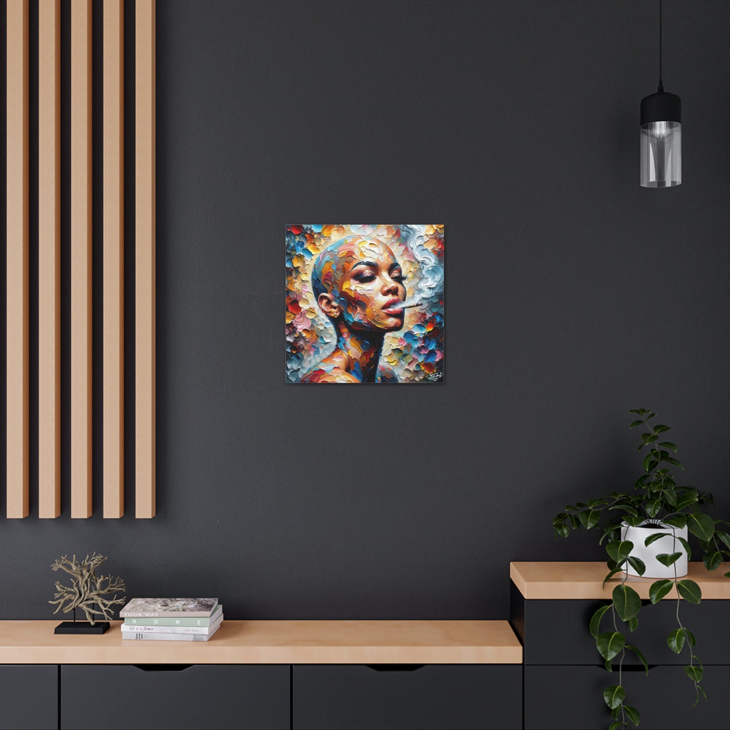 Art Print, Afro-Caribbean Woman, Oil Finish, West Indian Ethnicity, Cultural, Heritage, Semi-Abstract, Canvas Gallery Wrap