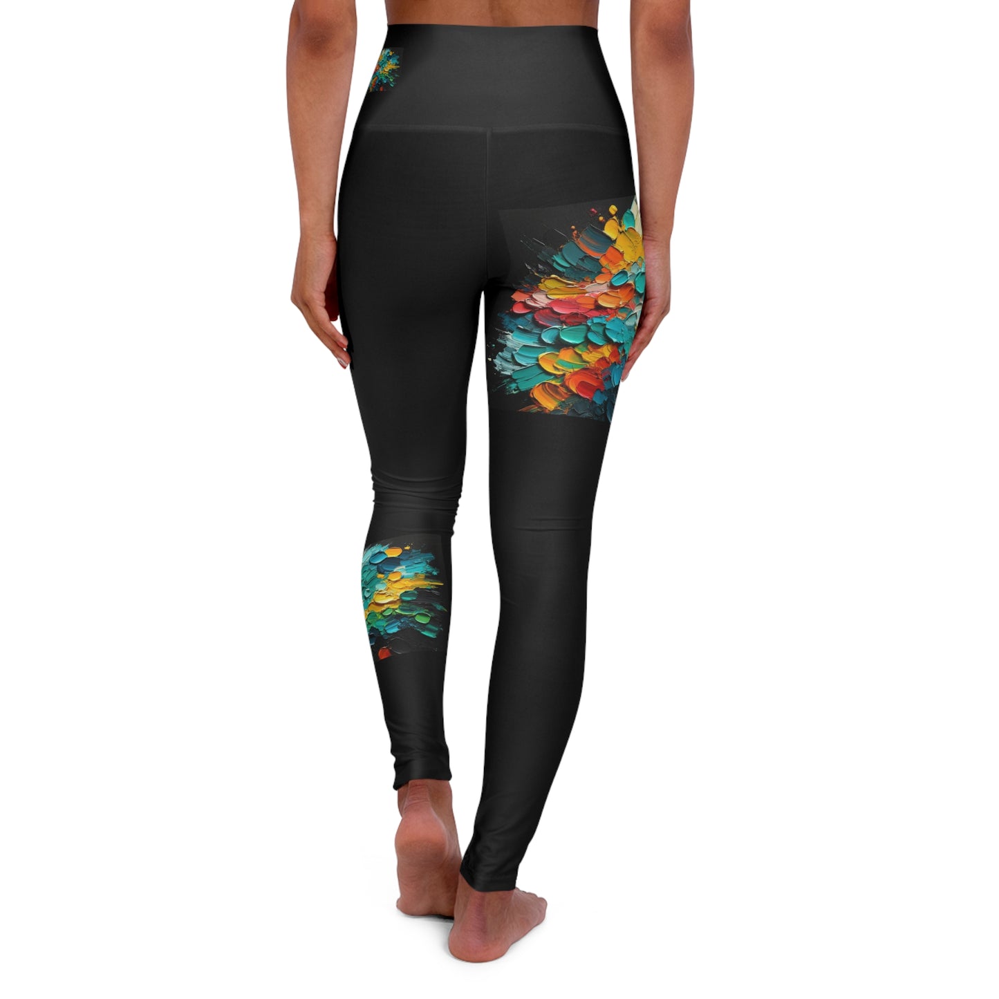 High Waisted Yoga Leggings (AOP) Abstract Print