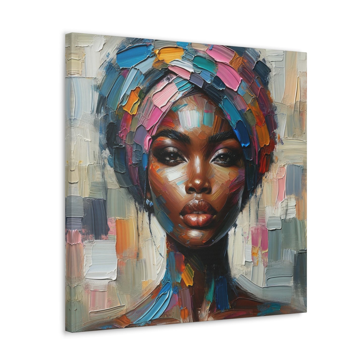 Art Print of Afro-Caribbean Woman, Oil Finish, West Indian Ethnicity, Cultural, Heritage, Art, Black Woman, Canvas Gallery Wraps