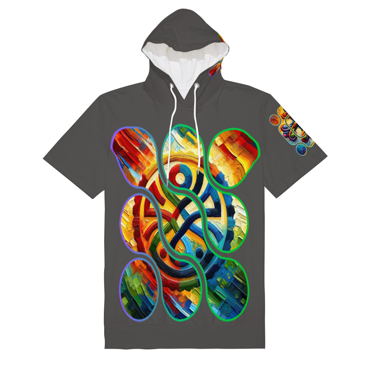 Men’s Cotton Hooded T-Shirt "Unity Abstract Print"