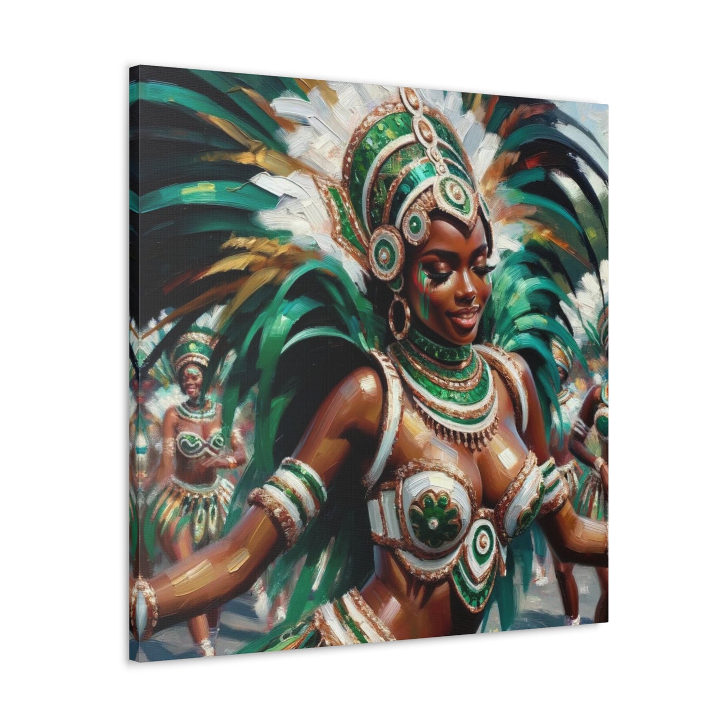 Art Print, Trini Masquerader, Carnival, Oil Finish, West Indian Ethnicity, Cultural, Heritage, Afro Caribbean Woman, Canvas Gallery Wrap