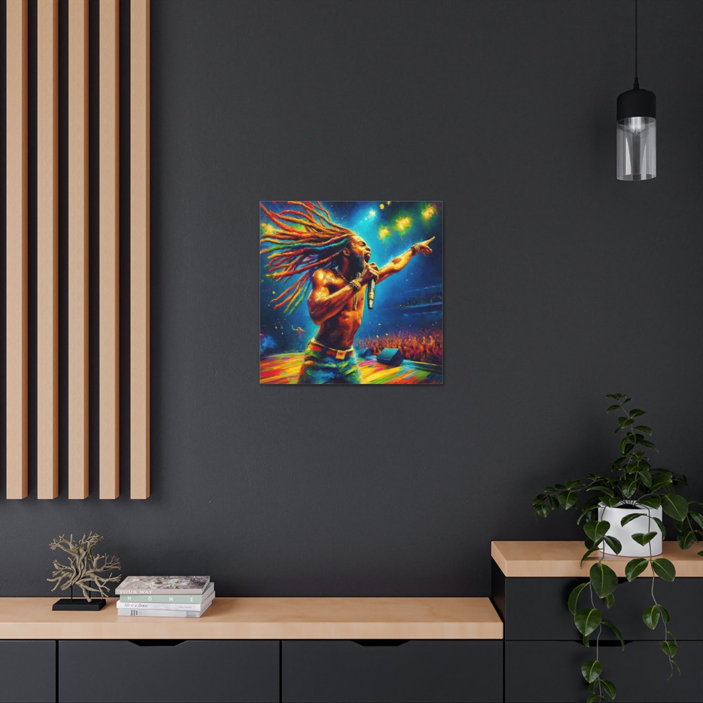 Art Print, Soca Artist, Oil Finish, West Indian Ethnicity, Cultural, Heritage, Semi-Abstract, Canvas Gallery Wrap