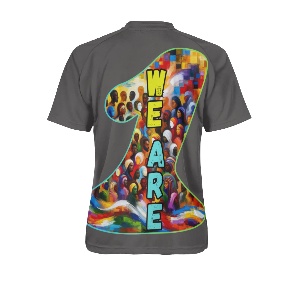 Men's V-Neck Polyester T-Shirt "We Are One"