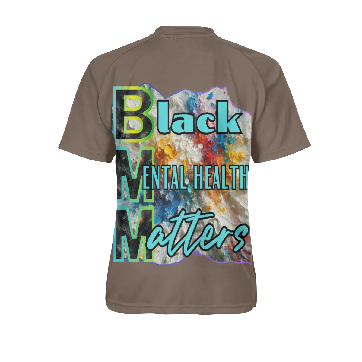 Men's V-Neck Polyester T-Shirt "Black Mental Health Matters"