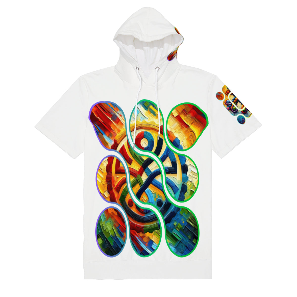 Men’s Cotton Hooded T-Shirt "Unity Abstract Print"