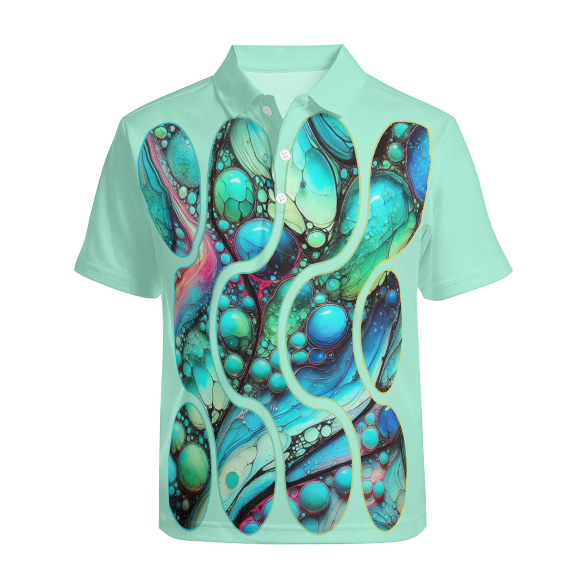 Men's Premium Polo Shirt "Abstract Water Droplets"