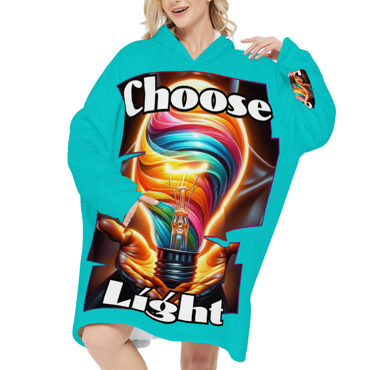 Flannel Sleeper Blanket Hoodie | "Choose Light"