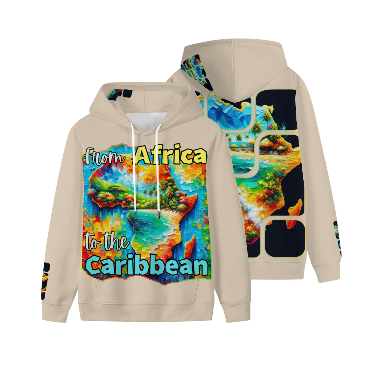 Men’s Plush Fleece Lined Hoodie "From Africa to the Caribbean"