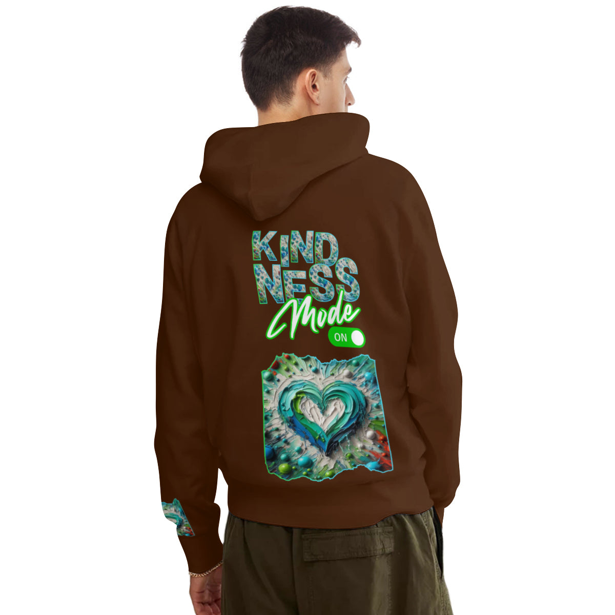 Men's Adult Hoodie Set with Double-Layer Hood "Kindness Mode: On"