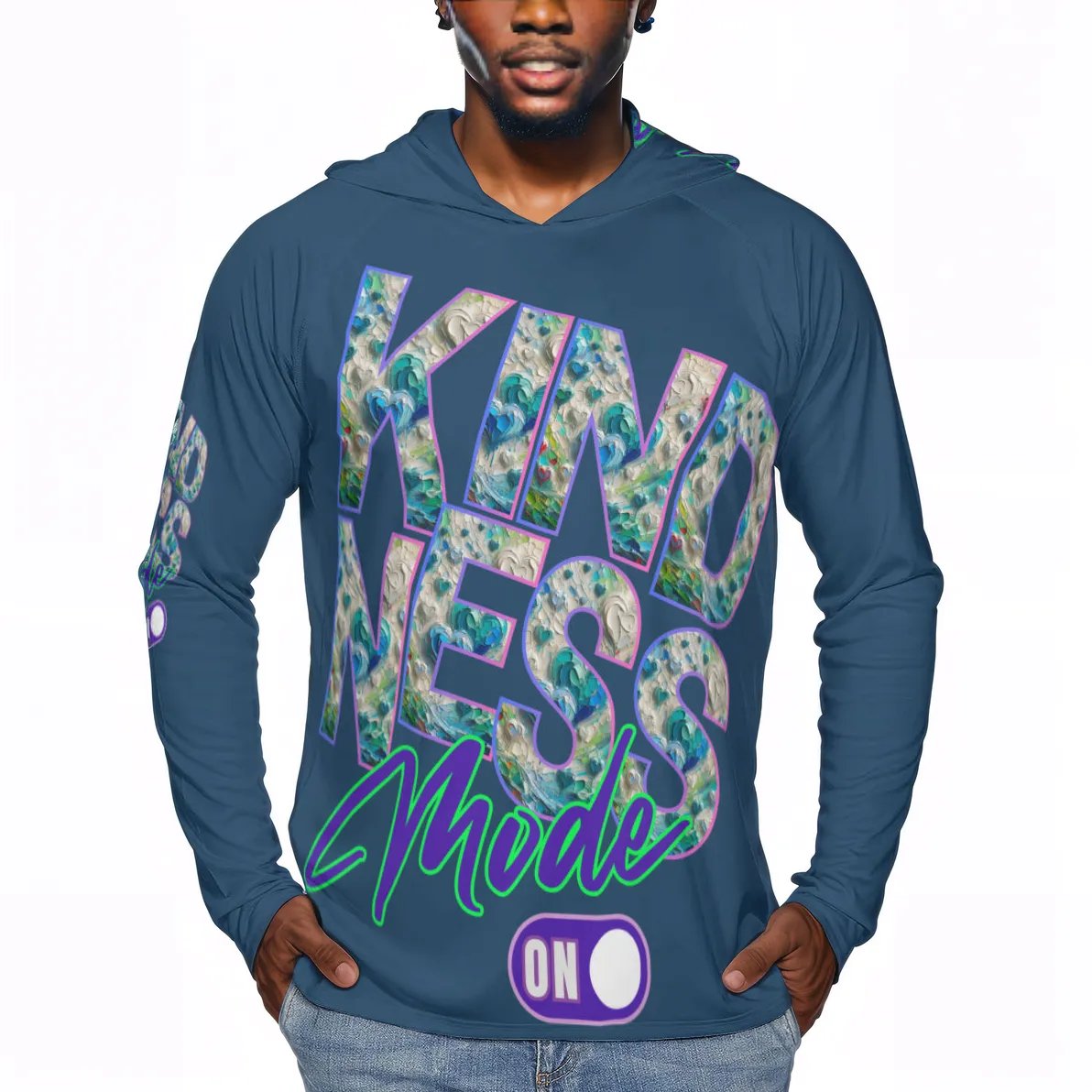 Men's Sun Protection Long Sleeve Hoodie | "Kindness Mode: On"