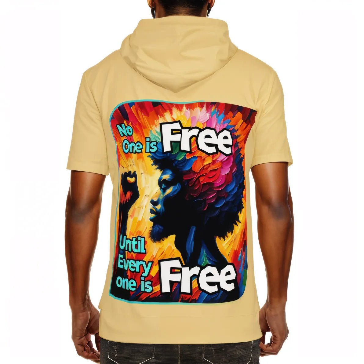 Men’s Cotton Hooded T-Shirt "The Function Of Freedom"