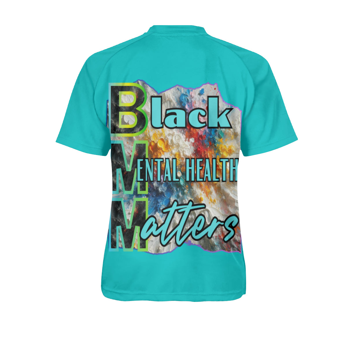 Men's V-Neck Polyester T-Shirt "Black Mental Health Matters"