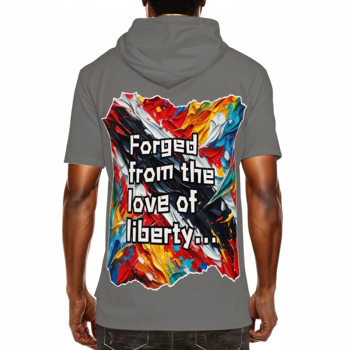 Men’s Cotton Hooded T-Shirt "Boundless Faith in our Destiny" Trinidad Pride