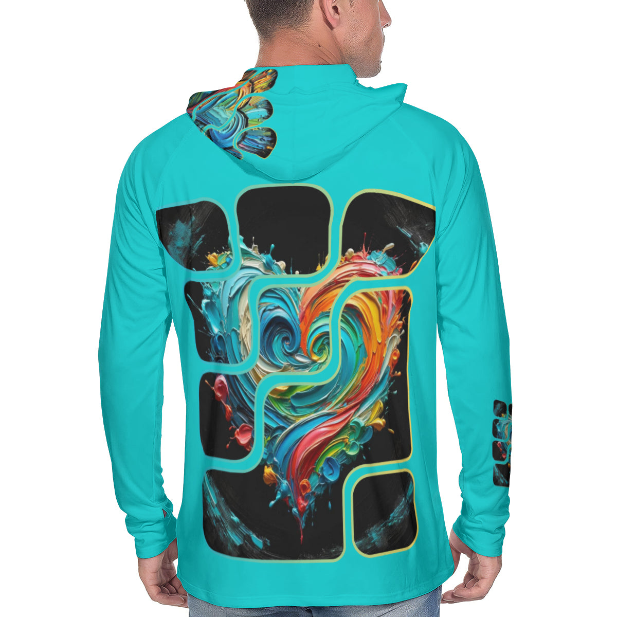 Men's Sun Protection Long Sleeve Hoodie | "Love Print"