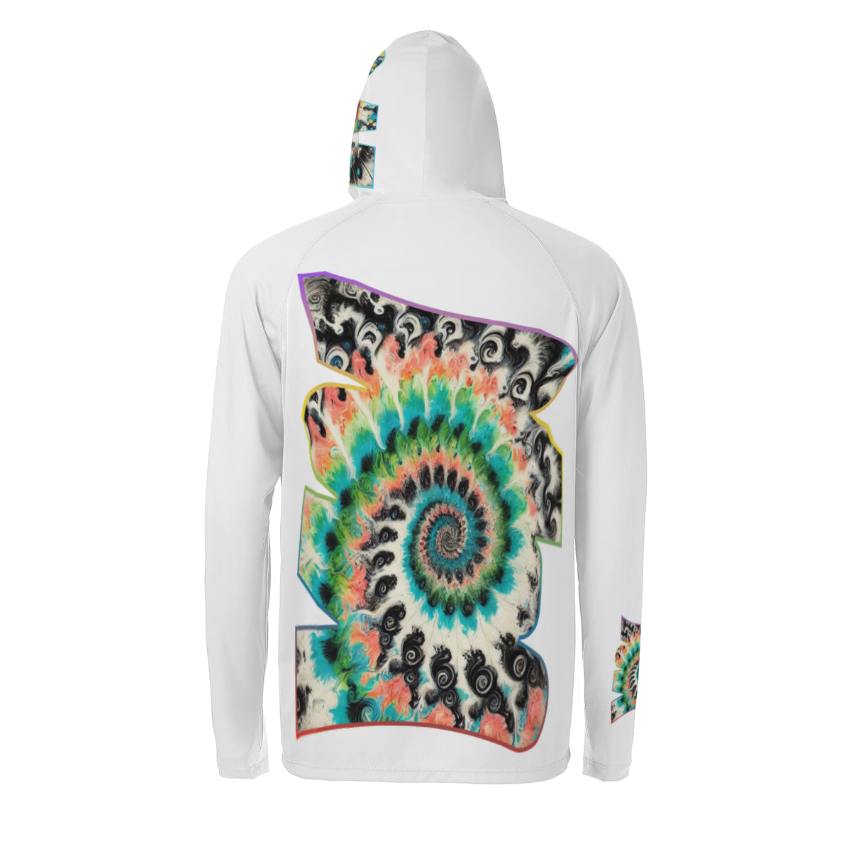 Men's Sun Protection Long Sleeve Hoodie "Abstract Tie-Dye"