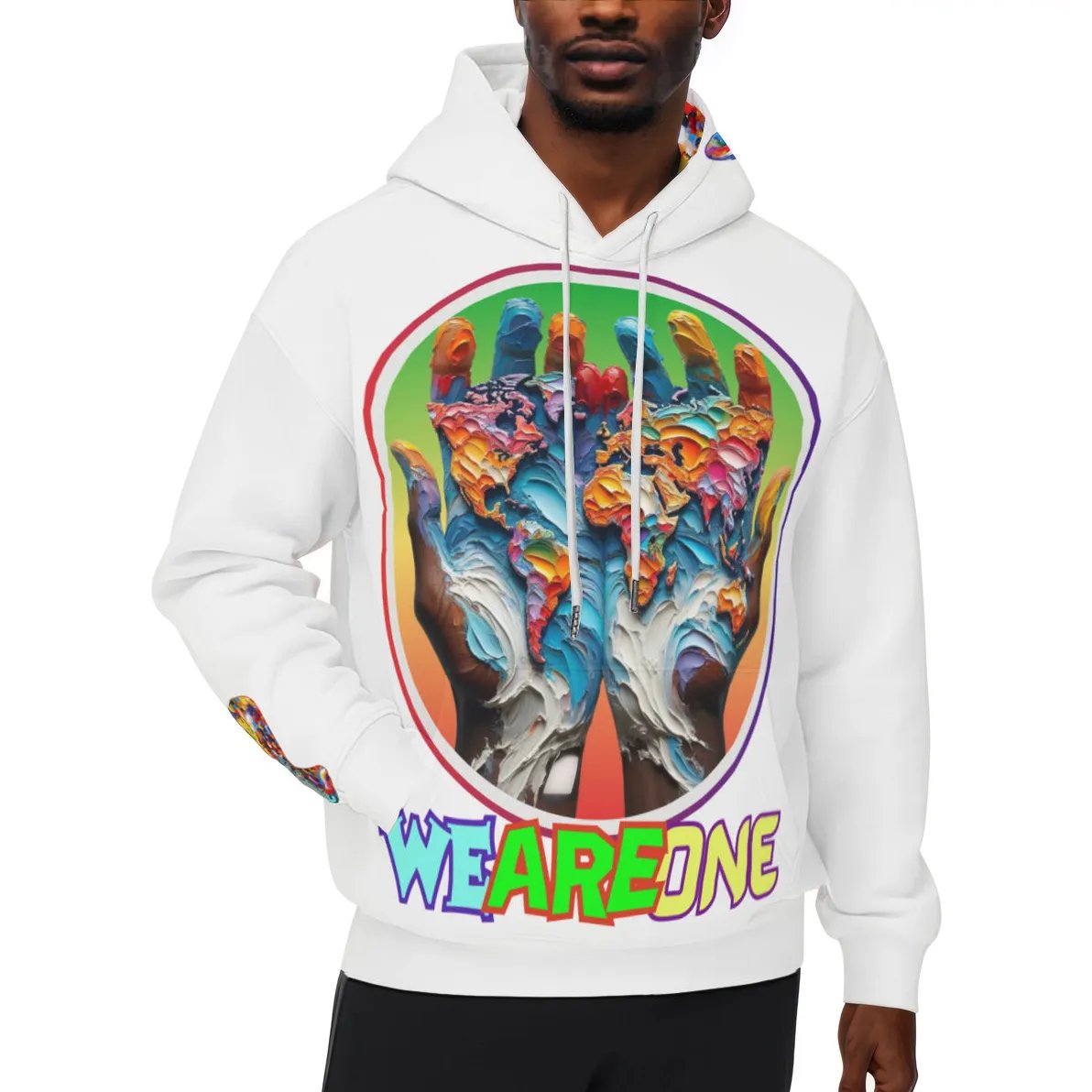 Men’s Plush Fleece Lined Hoodie "We Are One"