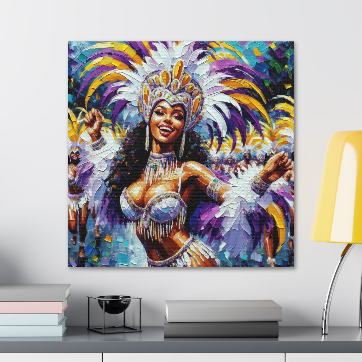 Art Print#9 of Trini Masquerader, Carnival, Oil Finish, West Indian Ethnicity, Cultural, Heritage, Art, Black Woman, Canvas Gallery Wraps