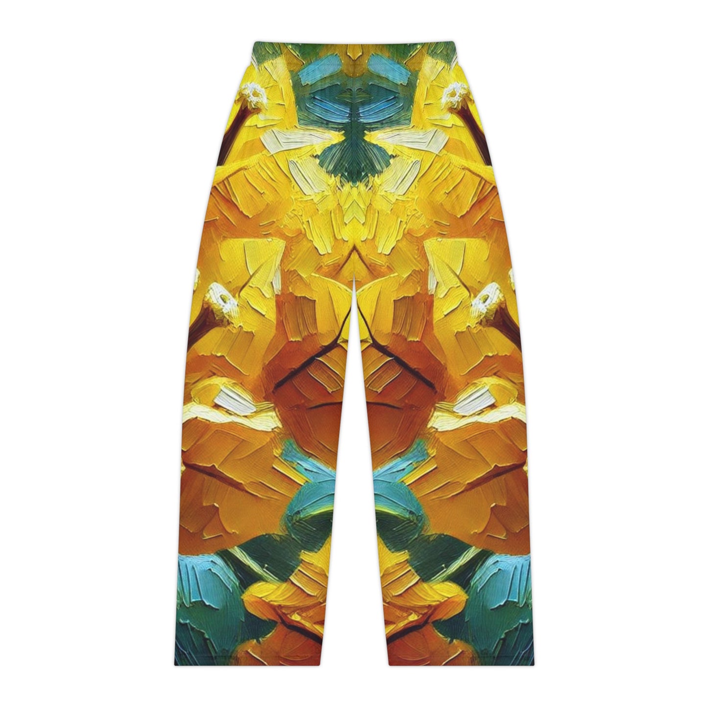 Women's Brushed Polyester Lounge Pants (AOP) Yellow Floral Print