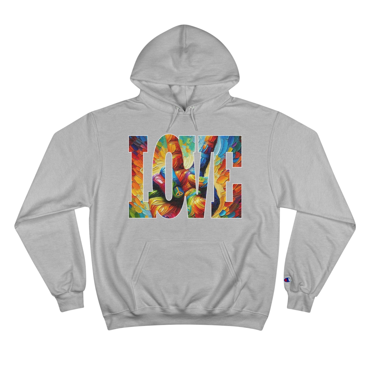 Champion Hoodie, "Peace & Love" Inclusion, Anti-Racism, Racial Justice, One Love, Unity, Diversity, Immigrant Outsiders, Caribbean Culture, FashionWithPurpose, ConsciousClothing, Cultural Identity, Black Inspiration Empowerment