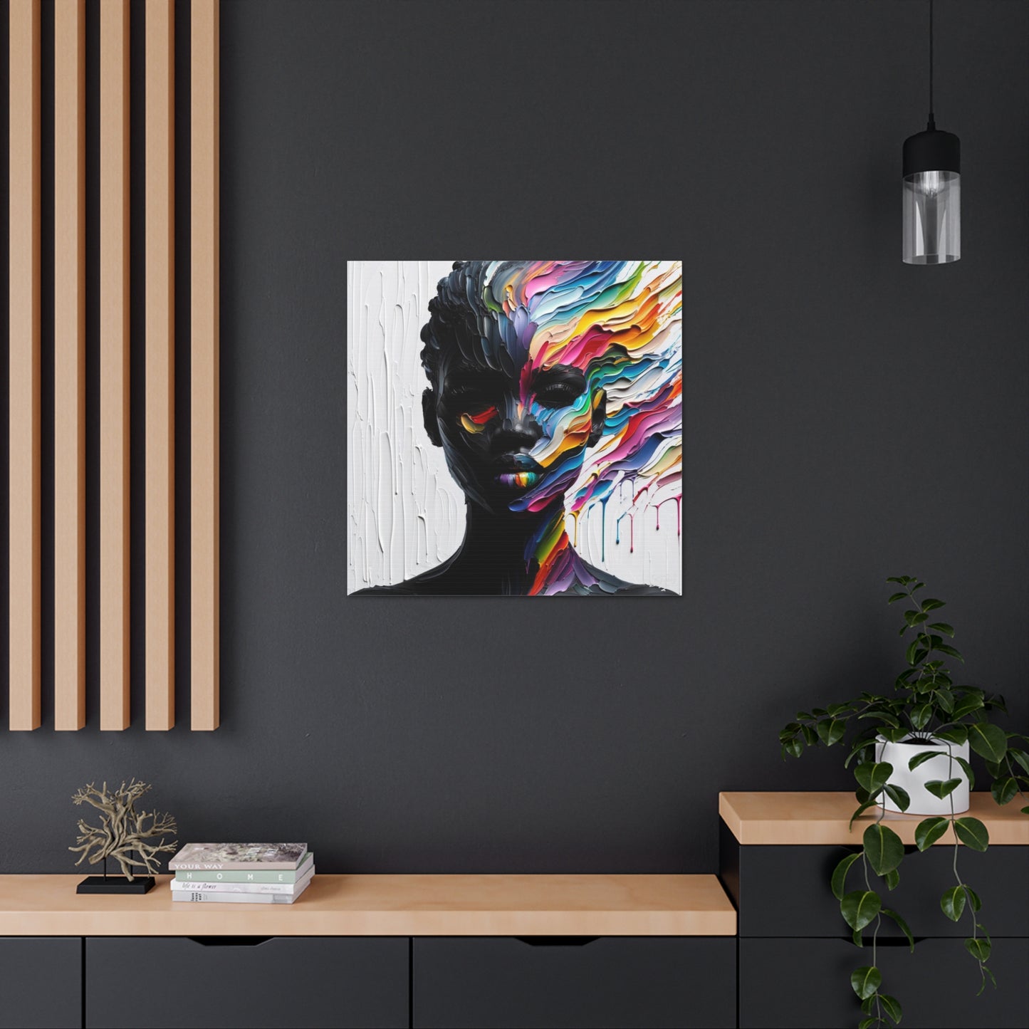 Art Print, "African Woman" Oil Finish, West Indian Ethnicity, Cultural, Heritage, Abstract, Canvas Gallery Wrap