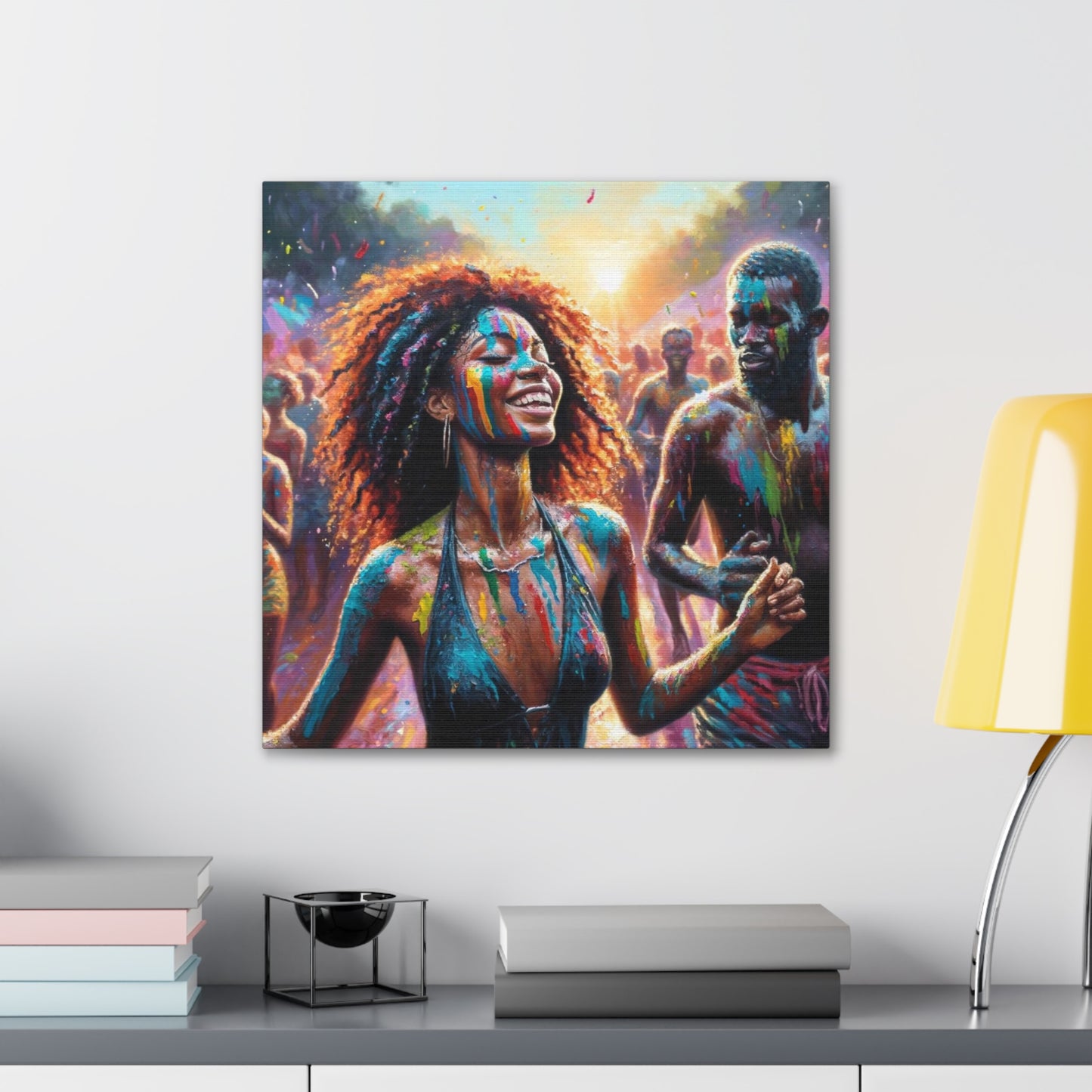 Art Print of Jouvert Morning#3, Afro-Caribbean Woman, Oil Finish, West Indian Ethnicity, Cultural, Heritage, Canvas Gallery Wraps