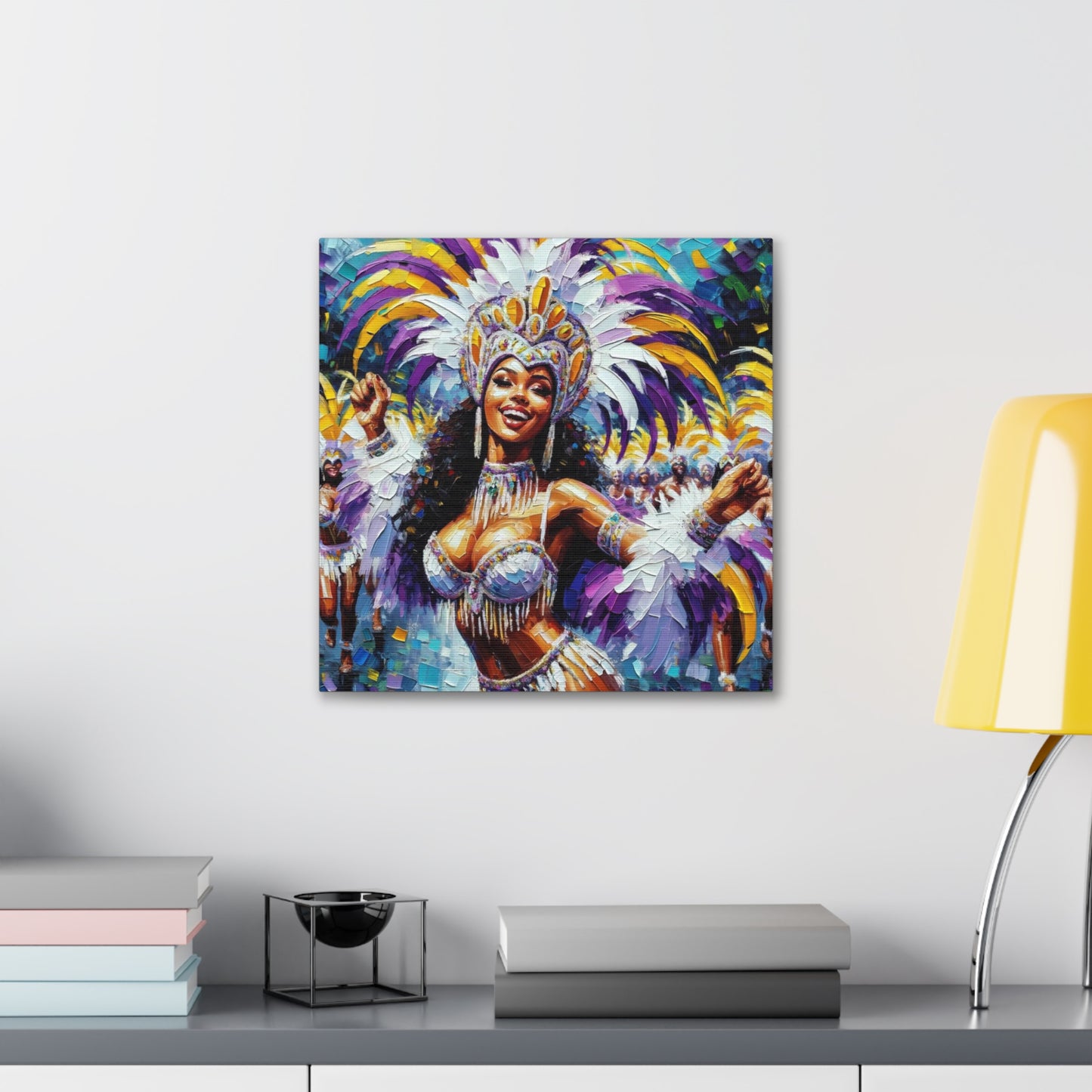 Art Print#9 of Trini Masquerader, Carnival, Oil Finish, West Indian Ethnicity, Cultural, Heritage, Art, Black Woman, Canvas Gallery Wraps