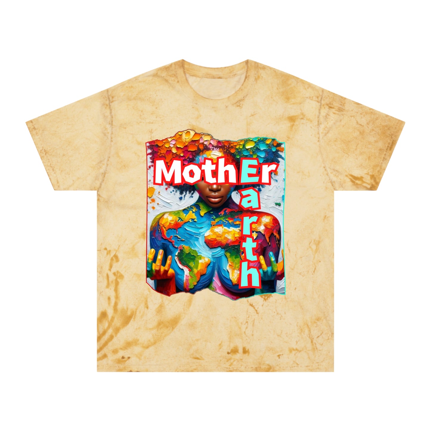 Unisex Color Blast T-Shirt "Mother Earth" Anti-Racism, Black Consciousness, Black Pride, One Love, Inclusion Diversity, Immigrant Outsiders, Togetherness, FashionWithPurpose, Conscious Clothing, Cultural Identity, Black Inspiration Empowerment