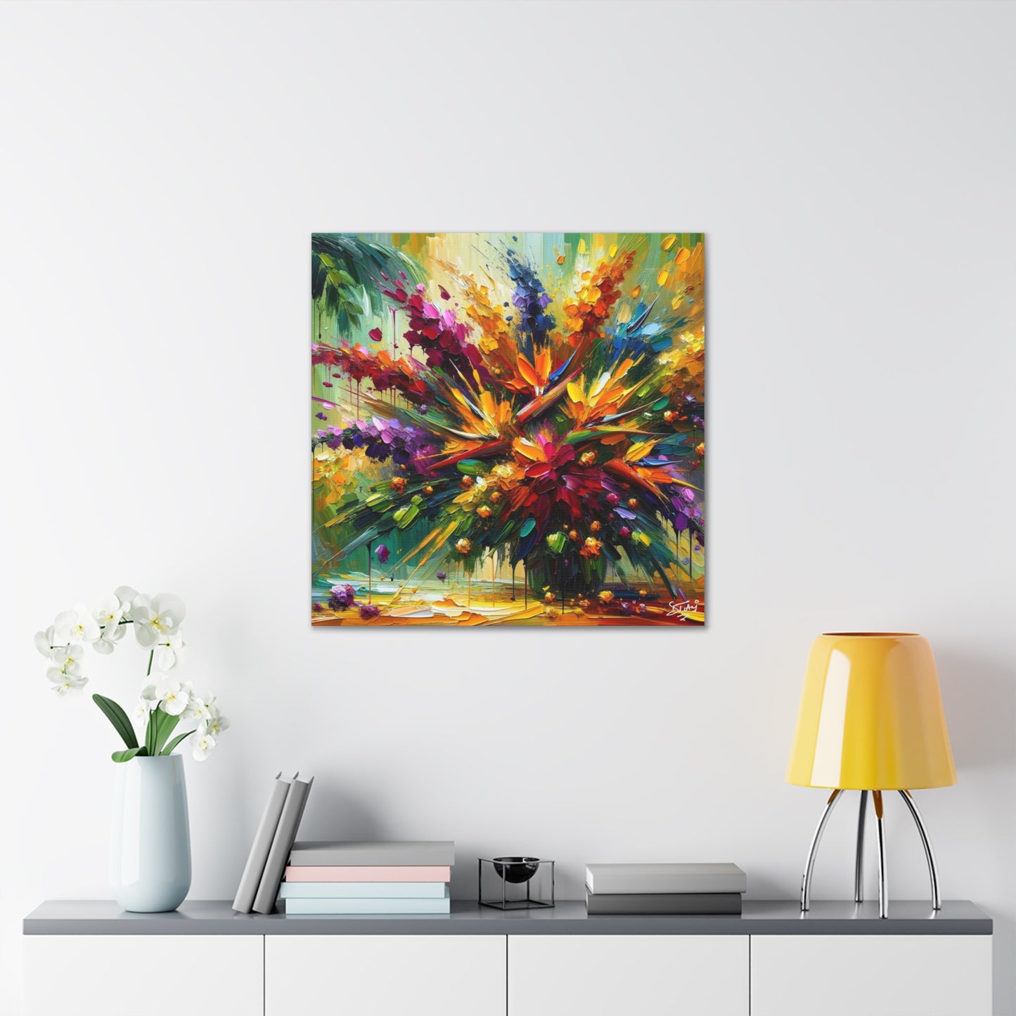 Art Print of Caribbean Bouquet, Oil Finish, West Indian Art, Canvas Gallery Wraps