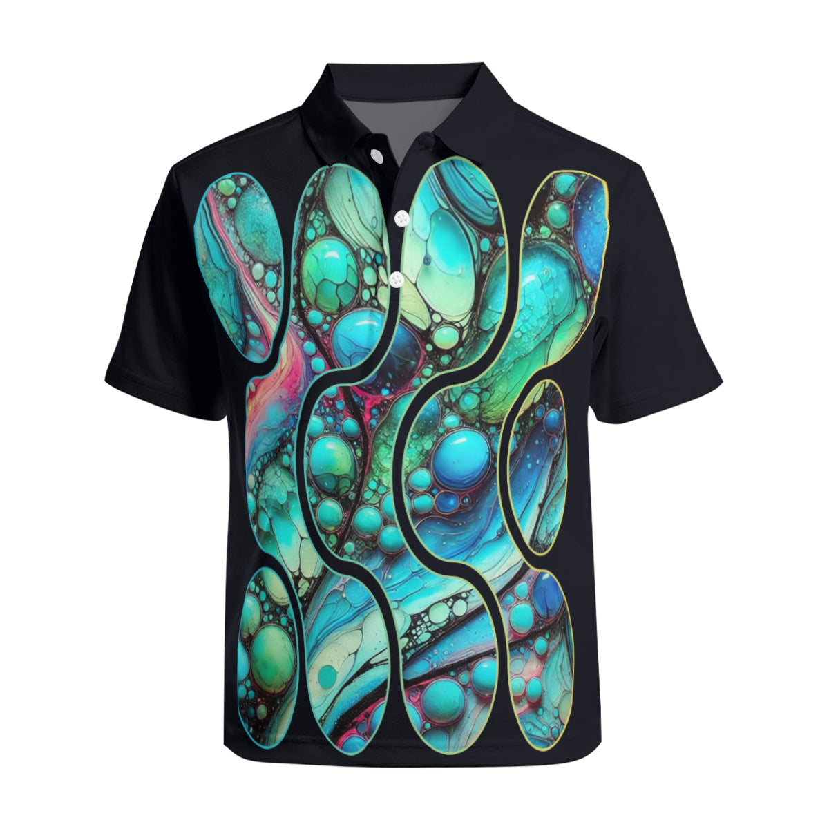 Men's Premium Polo Shirt "Abstract Water Droplets"