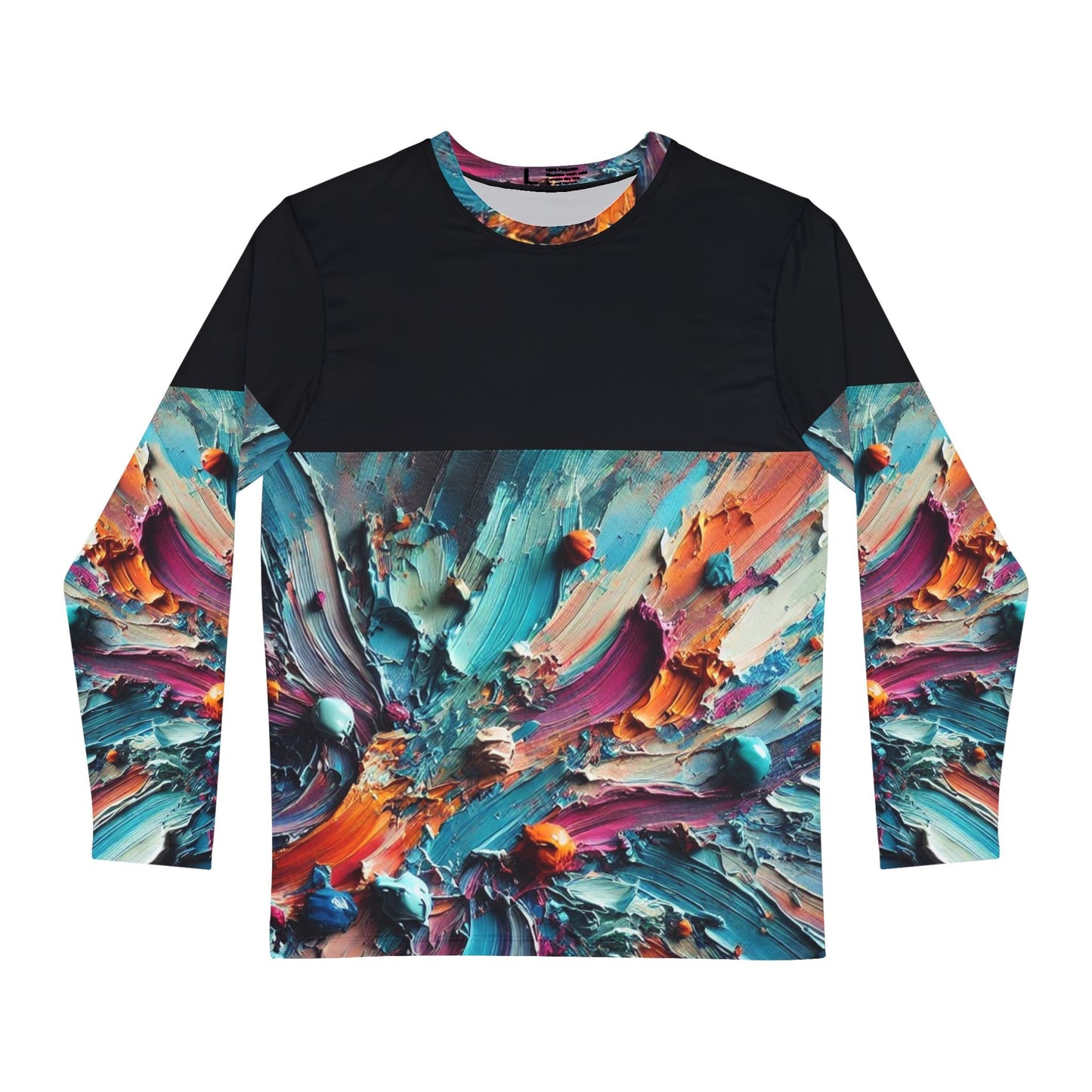 Men's Brushed Polyester Long Sleeve Shirt (AOP) Abstract Paint Print