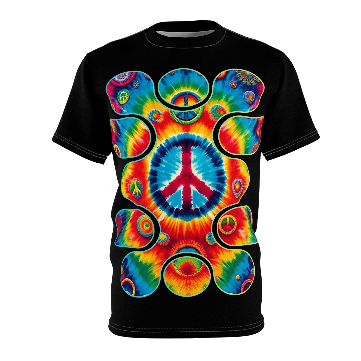 Unisex Cut & Sew Tee (AOP), "Peace"