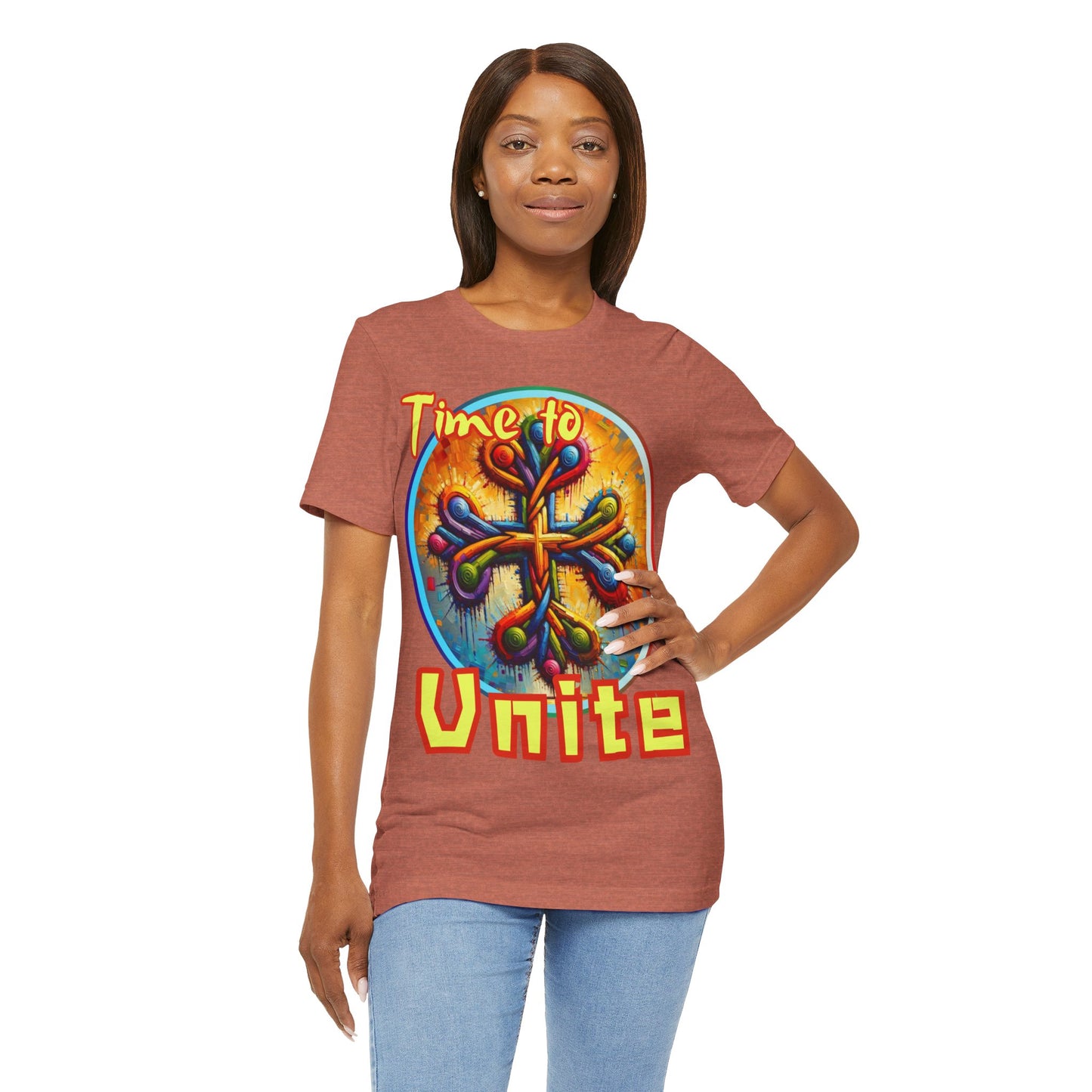 Unisex Jersey Short Sleeve Tee, "Time to Unite" Self-Awareness, Unity, Inclusion, Anti-Racism, One Love, Inclusion, DEI, Diversity