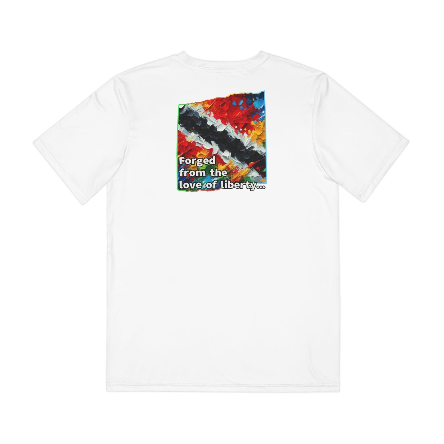 Men's Brushed Polyester Short Sleeve Tee (AOP), "Trini Pride"