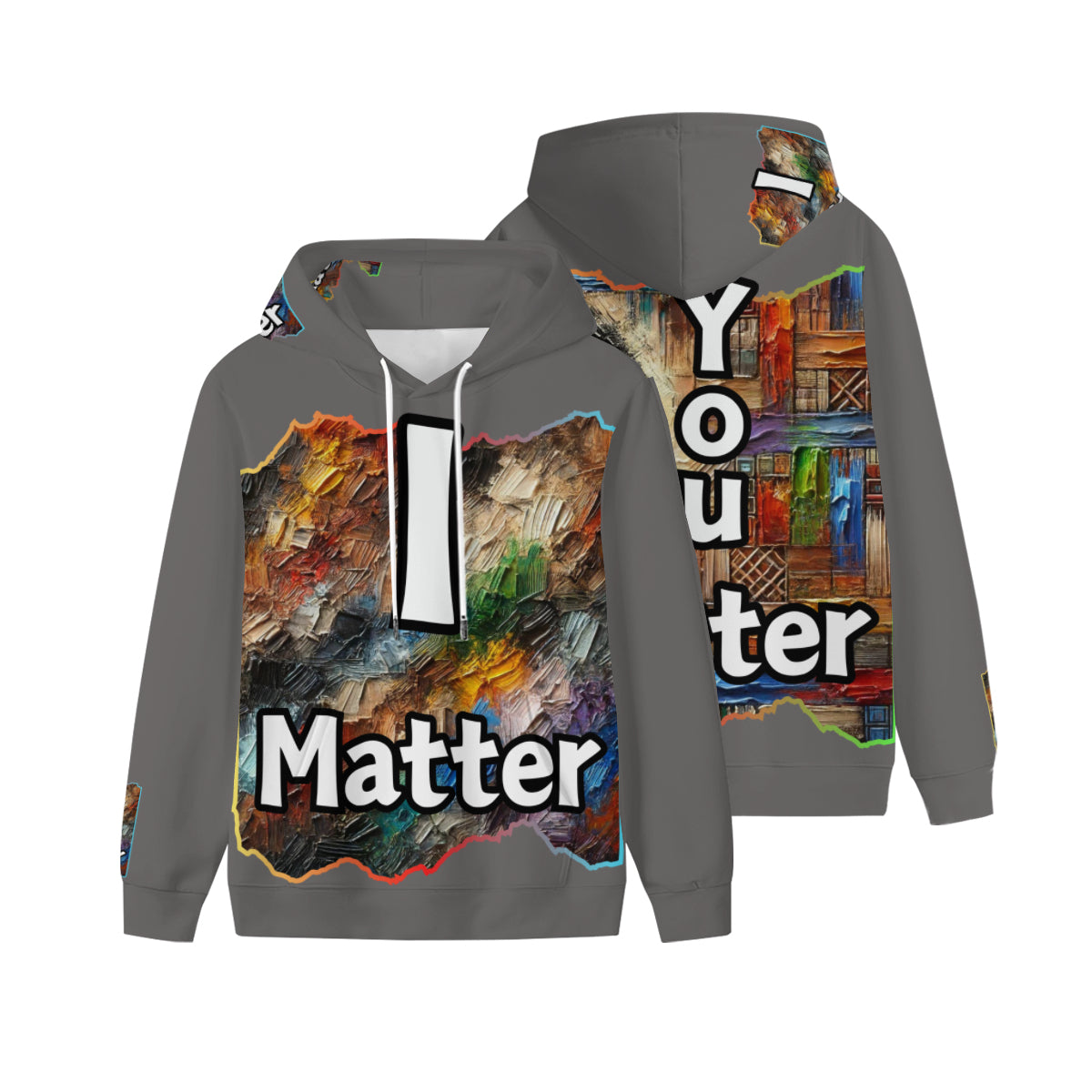 Men’s Plush Fleece Lined Hoodie "I Matter, You Matter"